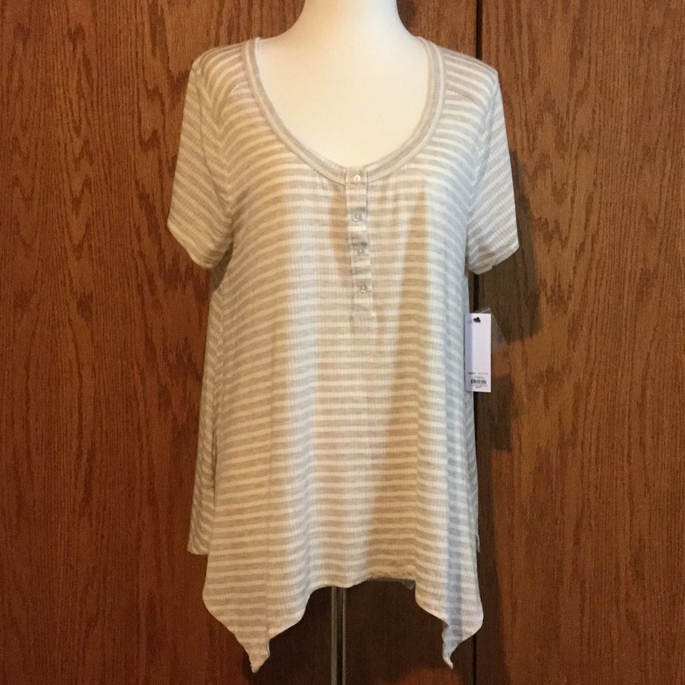 Sonoma Striped Blouse with Cap Sleeves - Picture 1 of 2